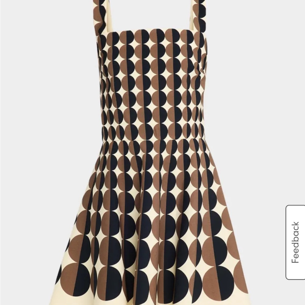 Oscar de la Renta Black and White Square Neck Sundress